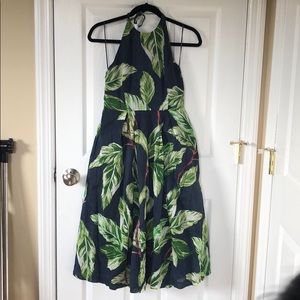 Ann Taylor palm print for & flare dress